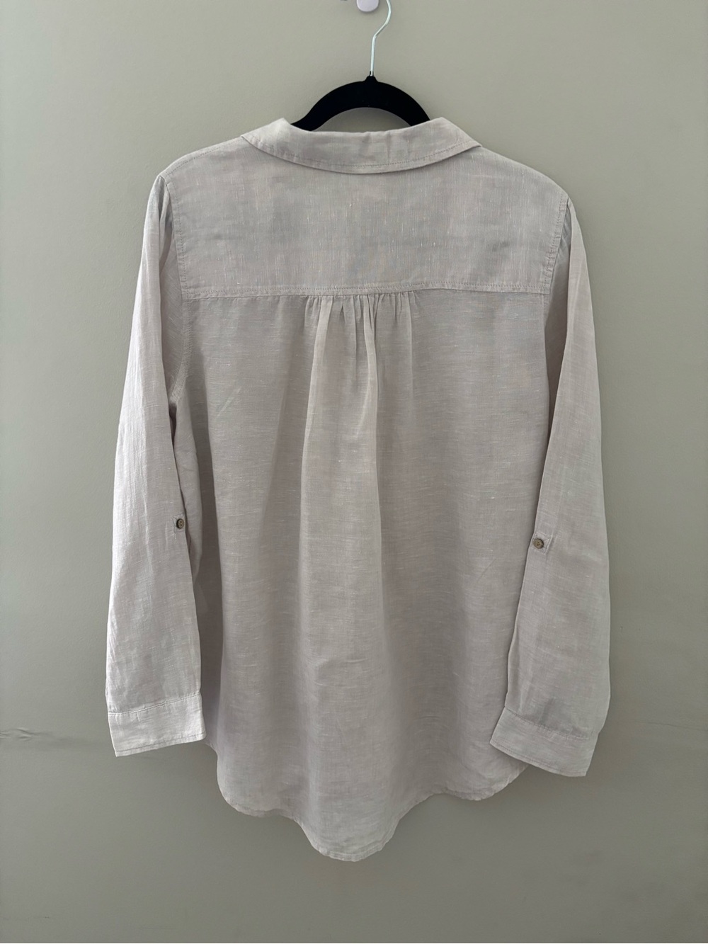 Sigrid Olsen Cream Linen Button-Front Beach Tunic Size L - Picture 6 of 7